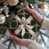 Groen Roze Bow Trellis Cadeaupapier