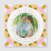 Groen Roze Bruiloft Keepsake Foto Gift (Voorkant)