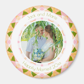  Groen Roze Bruiloft Keepsake Foto Gift Magneet