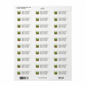 Groen Roze Cactus Bloem Retouradres Label (Full Sheet)