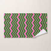 Groen Roze Chevron Zigzag Ontwerp Bad Handdoek (Handdoek)