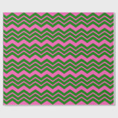 Groen Roze Chevron Zigzag Ontwerp  Cadeaupapier (Vlak)