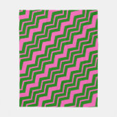 Groen Roze Chevron Zigzag Ontwerp Fleece Deken (Voorkant)