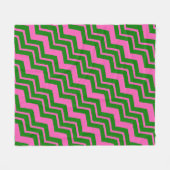 Groen Roze Chevron Zigzag Ontwerp Fleece Deken (Voorkant (Horizontaal))