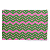 Groen Roze Chevron Zigzag Ontwerp  Kussensloop (Achterkant)