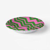 Groen Roze Chevron Zigzag Ontwerp  Papieren Kommen (Gebogen)