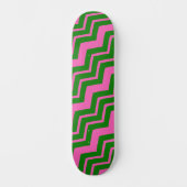 Groen Roze Chevron Zigzag Ontwerp Persoonlijk Skateboard (Voorkant)