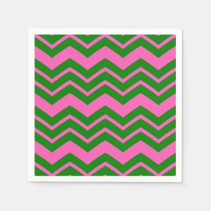 Groen Roze Chevron Zigzag Ontwerp  Servet