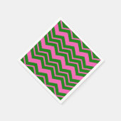 Groen Roze Chevron Zigzag Ontwerp  Servet (Hoek)