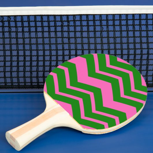 Groen Roze Chevron Zigzag Ontwerp  Tafeltennisbatje (Insitu)