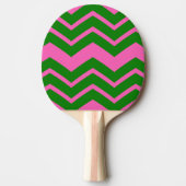Groen Roze Chevron Zigzag Ontwerp  Tafeltennisbatje (Voorkant)