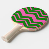 Groen Roze Chevron Zigzag Ontwerp  Tafeltennisbatje (Voorkant Gekanteld)