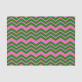 Groen Roze Chevron Zigzag Ontwerp Tissuepapier (Voorkant)