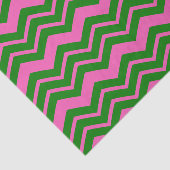 Groen Roze Chevron Zigzag Ontwerp Tissuepapier (Detail)