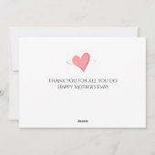 Groen Roze Eenvoudig Modern Beste Moeder Moederdag Feestdagenkaart (Achterkant)