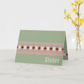 Groen roze en bordeauxrood bloemenpapier kaart (Gele Bloem)