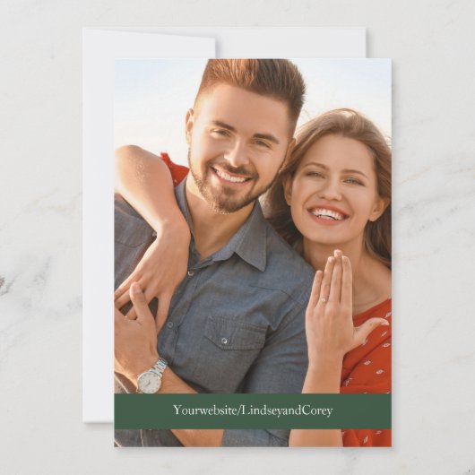 Groen Roze en Gouden Blad Bruiloft Save the Date Kaart (Achterkant)