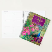  Groen, roze en goudflorje Peacock Planner (Display)