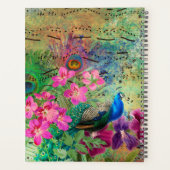  Groen, roze en goudflorje Peacock Planner (Achterkant)