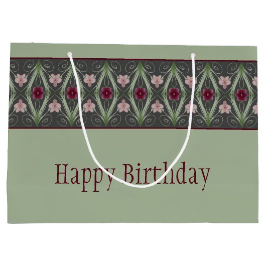 Groen Roze en Grijs Groot Cadeauzakje (Achterkant)