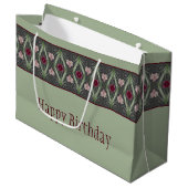 Groen Roze en Grijs Groot Cadeauzakje (Voorkant Gekanteld)