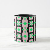 Groen, roze en zwart geometrisch ontwerp mok (Midden)