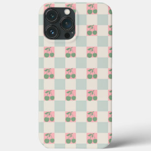 Groen Roze Esthetische Kersen Geruite Y2K Patroon Case-Mate iPhone Case