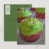 Groen Roze feestdouche Cupcakes Briefkaarten (Voorkant / Achterkant)