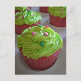 Groen Roze feestdouche Cupcakes Briefkaarten