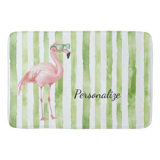 Groen roze flamingo badmat (Voorkant)