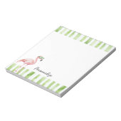 Groen roze flamingo notitieblok (Linkerzijde)
