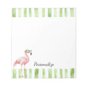 Groen roze flamingo notitieblok (Voorkant)