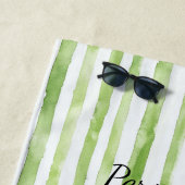 Groen roze flamingo strandlaken (In situ)