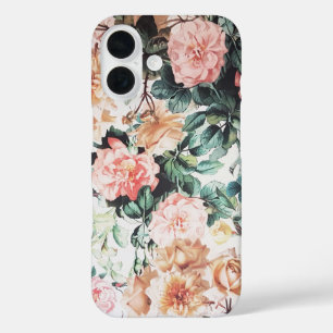  groen roze geel land chique bloemen iPhone 16 hoesje