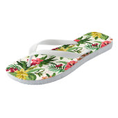 Groen Roze Geel Tropische Bloesem Teenslippers (Schuin)