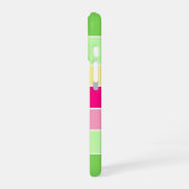 Groen Roze & Gele Strepen Monogram Telefoonhoes iPhone 16 Hoesje (Linkerkant)