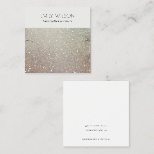 Groen roze glitter Shiny Winy Waring Display Vierkante Visitekaartje (Voorkant / Achterkant)