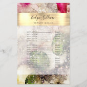 Groen Roze Glitter Waterverf prijslijst Flyer (Voorkant)