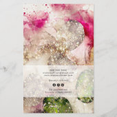 Groen Roze Glitter Waterverf prijslijst Flyer (Achterkant)