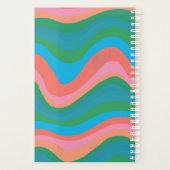 Groen roze golven stripes kleurrijk Vet KUSTMAAT Planner (Achterkant)
