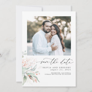 Groen roze goud laat Boho de datum foto opslaan Save The Date