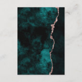 Groen & Roze Gouden Agate Marmeren Trouwreceptie Informatiekaartje (Achterkant)