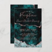 Groen & Roze Gouden Agate Marmeren Trouwreceptie