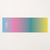 Groen-Roze Gradient Yoga Mat met Aangepaste Naam (Voorkant (horizontaal))
