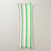 Groen Roze Horizontaal Streeppatroon Lichaamskussen (Achterkant (Verticaal))