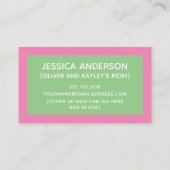 Groen & Roze Kleurenblok Speelbare Speeldatum Contactkaartje (Achterkant)