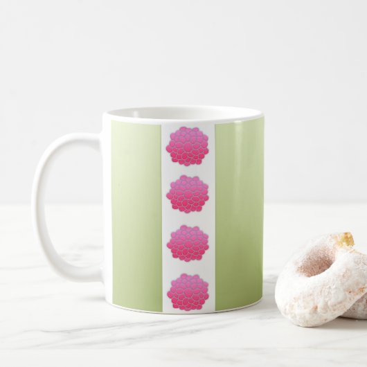 groen roze koffiemok (Met donut)