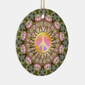 Groen roze licht licht vredesmandala keramisch ornament (Rechts)