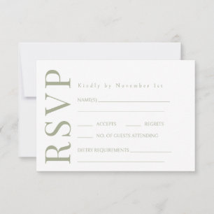 Groen Roze Meadow Wild Flower Wedding RSVP Kaart