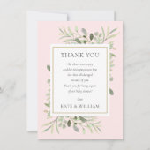 Groen Roze Meisje Baby shower Gedicht Bedankkaart (Voorkant)